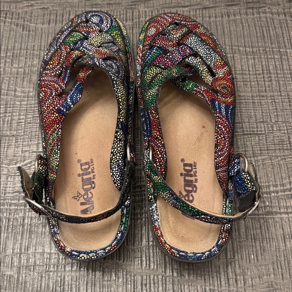 Alegria Women's Colorful Patterned Mules - Picture 2 of 8